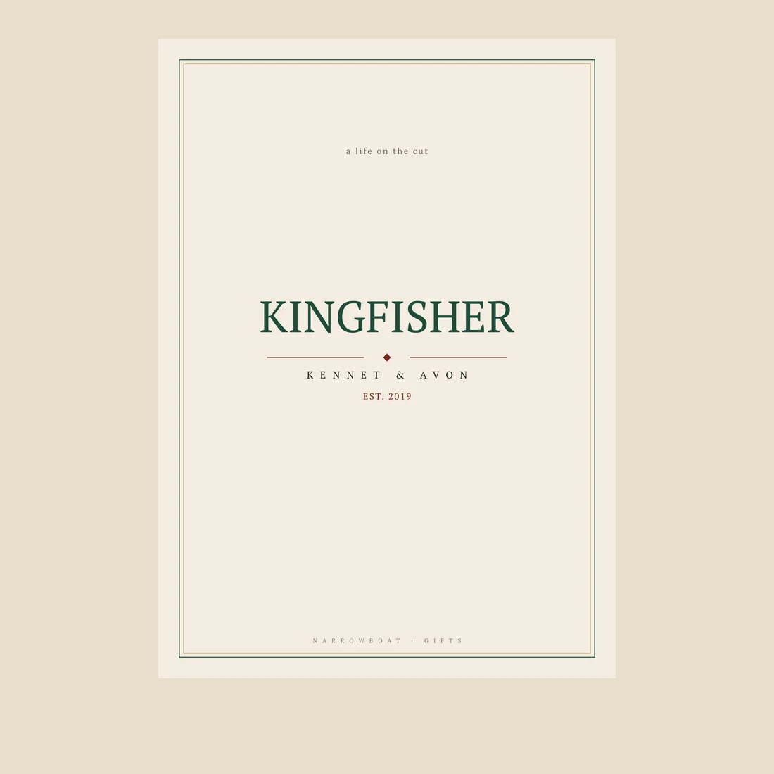 Example KINGFISHER name print on digital download